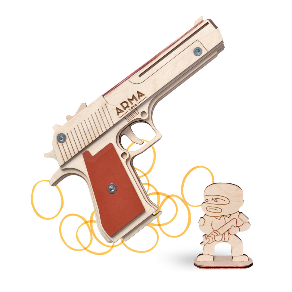 Пистолет «Дезерт Игл» (Desert Eagle), стреляющий резинками деревянный макет Пистолет «Дезерт Игл» (Desert Eagle), стреляющий резинками деревянный макет